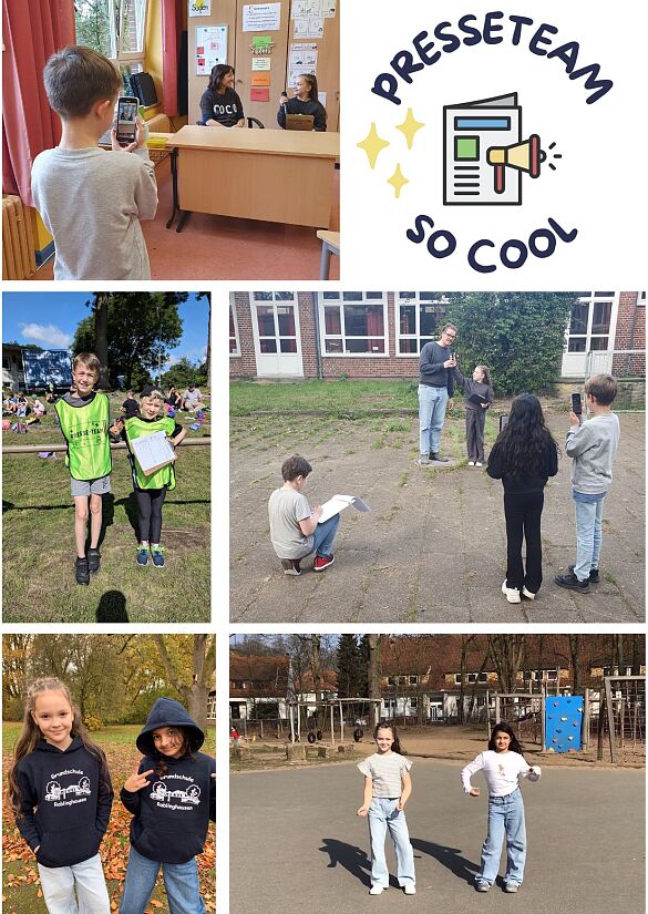 Collage Presseteam beim Interview