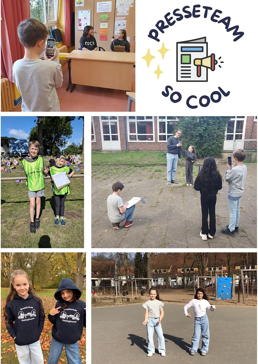 Collage Presseteam beim Interview