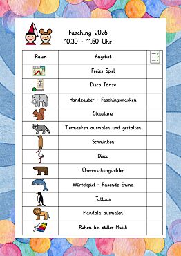 Laufzettel Faschingsstationen