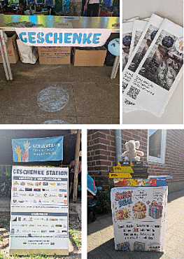 Collage Bilder vom Schulfest Stationen
