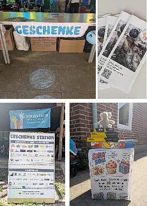 Collage Bilder vom Schulfest Stationen