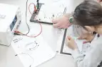 Roboterprojekt  NIBObee in der Hochschule Bremen mit der 2a und 4a